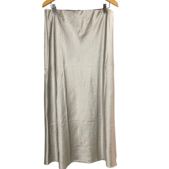 Madewell Satin Maxi Slip Skirt Steel NWT 12 - Picture 4 of 10